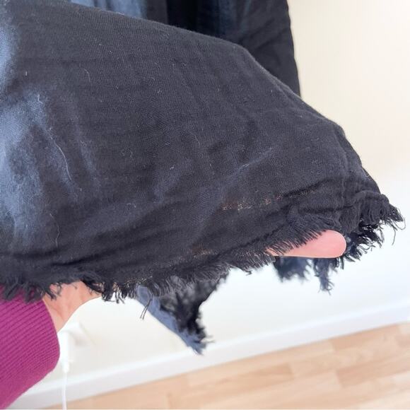 Michael Stars Muslin Long Sleeve Shirt Dress Midi Women’s size XS Black - Picture 8 of 12